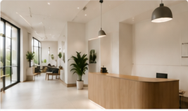 Commercial interior reception space