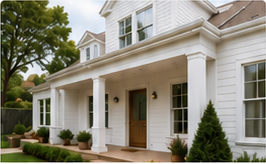 Freshly painted house exterior